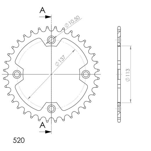 Verižni set EK - Srebrna chain 520 SRX, X-ring (X, NX, QX, XS), CHK front sprocket SUPERSPROX, CHK rear sprocket SUPERSPROX za ATV SUZUKI LT-R 450 2006-2010