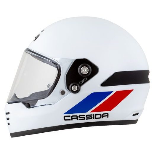 Motocross Helmet CASSIDA FORMX FLATOUT white/ blue/ red/ red peak S