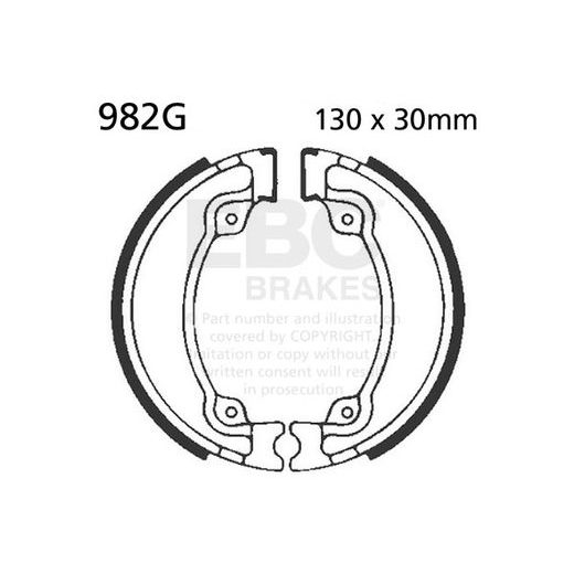 Brake shoe set EBC 982G grooved