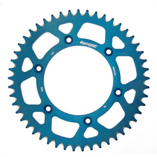 Aluminijasti zadnji verižnik (zobnik) SUPERSPROX RAL-990:49-BLU moder 49T, 520
