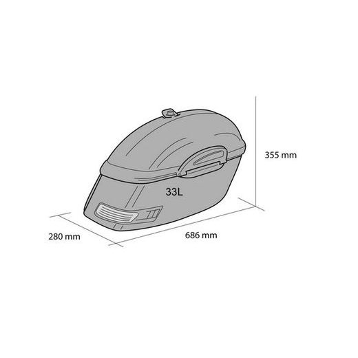 Rigid saddlebag CUSTOMACCES TOURING AMZ002N črna pair, with KF universal support