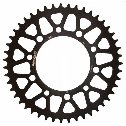 Aluminijasti zadnji verižnik (zobnik) SUPERSPROX RAL-1303:47-BLK črna 47T, 520