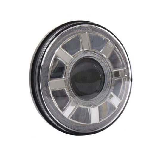 Headlight CUSTOMACCES REVOLVER HL0014N with support črna