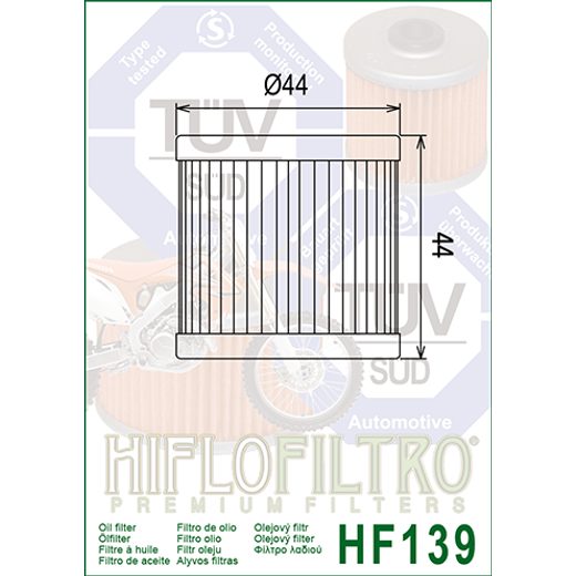 Oljni filter HIFLOFILTRO HF139