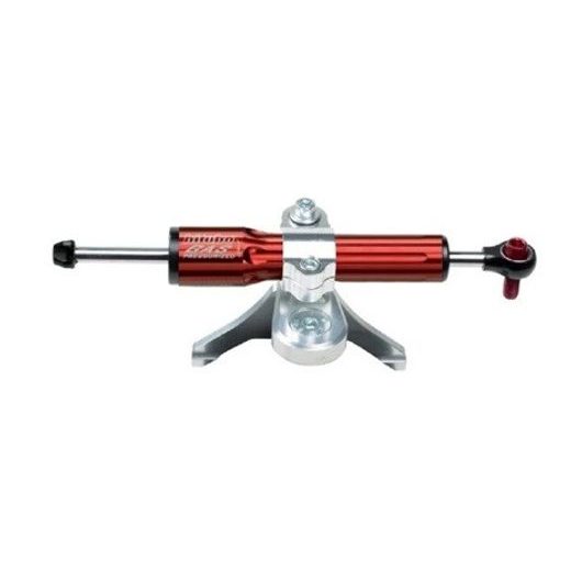 Steering damper kit BITUBO under instruments with red shock absorber