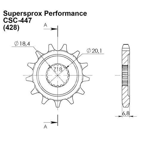 Sprednji verižnik SUPERSPROX CSC-447:13.5 13T