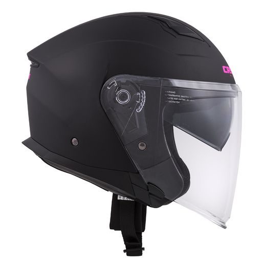 Jet čelada CASSIDA JET TECH black matt / violet logos L