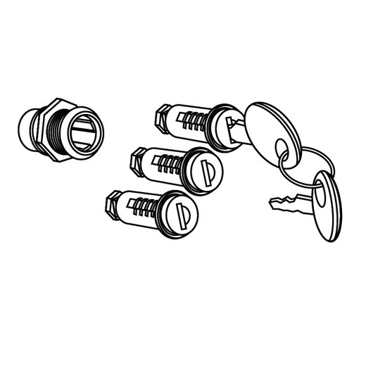 Key kit + 3 red-key cylinders SHAD 200062R for SH26, SH29, SH33, SH34, SH39, SH40, SH44, SH45, SH46, SH47, SH35, SH23