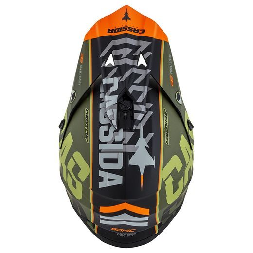 Motocross Helmet CASSIDA CROSS CUP SONIC matt green /orange 2XL