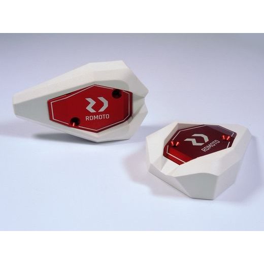 Crash sliders RDMOTO KTM13N white polyamide with red caps