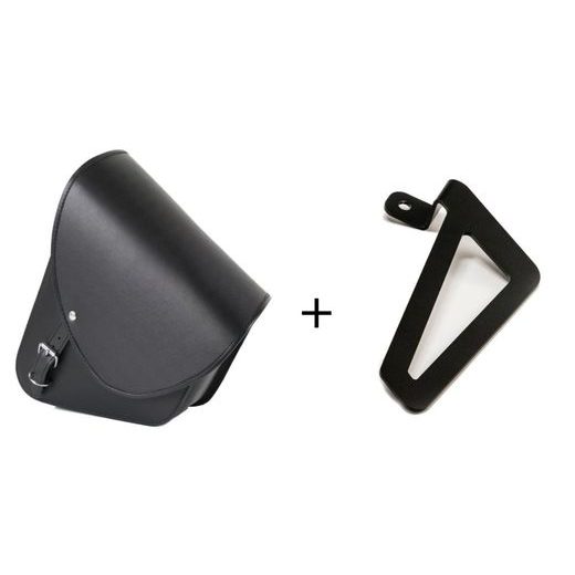 Leather saddlebag CUSTOMACCES BARCELONA APS007N črna left, with universal support