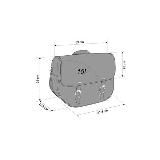 Leather saddlebag CUSTOMACCES SANT LOUIS AP0010N črna levi