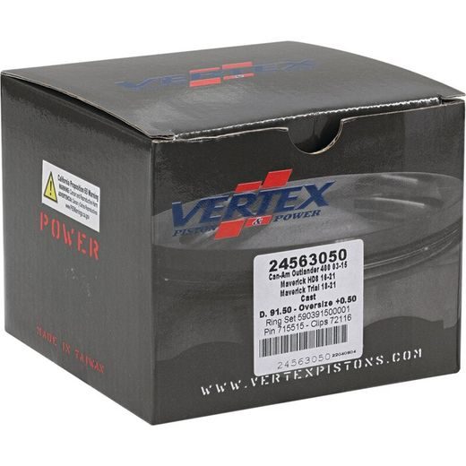 Complete piston VERTEX 24563050 Cylinder 91,5, piston 91,46 mm (Cast)