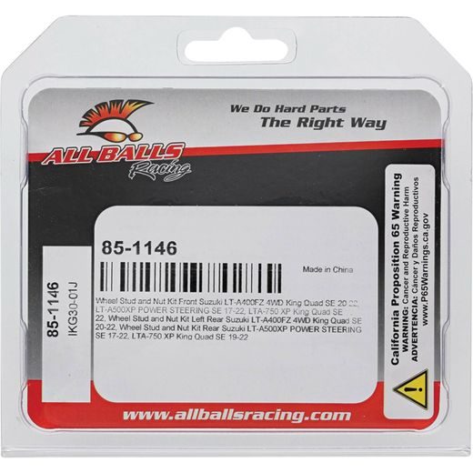 Wheel Stud and Nut Kit All Balls Racing 85-1146
