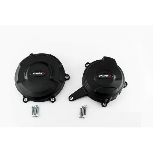 Engine covers PUIG Track for Championship 21505N črna included 2 covers