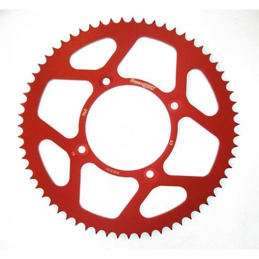 Aluminijasti zadnji verižnik (zobnik) SUPERSPROX RAL-1140:63-RED rdeč