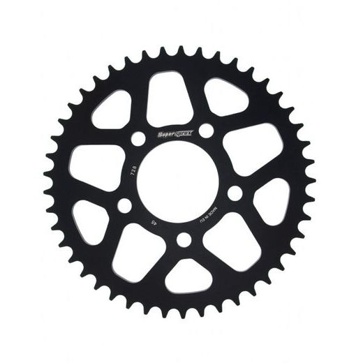Aluminijasti zadnji verižnik (zobnik) SUPERSPROX RAL-728:45-BLK črna 45T, 520