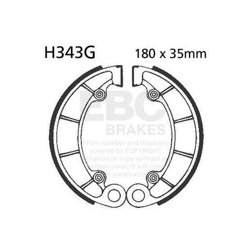 Brake shoe set EBC H343G grooved