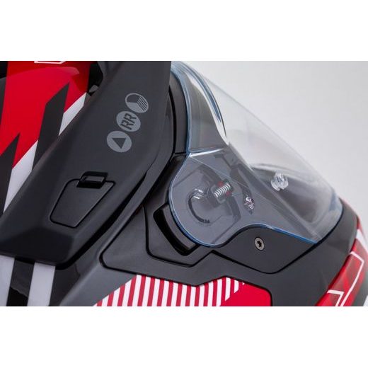 Motocross Helmet CASSIDA ROAD RUNNER TechniX red/ black/ white/ grey/ black matt peak XL