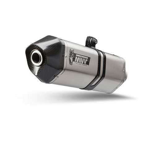 Celoten izpušni sistem 2x1 MIVV SPEED EDGE SY.002.LRX Nerjaveče jeklo / Karbonska kapa