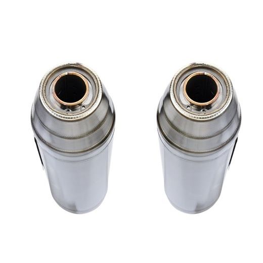 Dual slip-on exhaust GPR DEEPTONE E4.ROY.10.CAT.DE Brushed Stainless steel