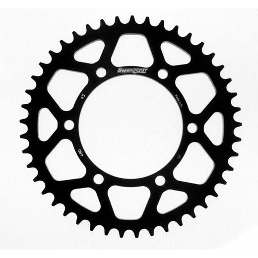 Aluminijasti zadnji verižnik (zobnik) SUPERSPROX RAL-480:45-BLK črna 45T, 525