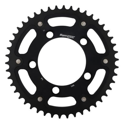 Zadnji verižnik (zobnik) SUPERSPROX STEALTH RST-991:46-BLK črna 46T, 525