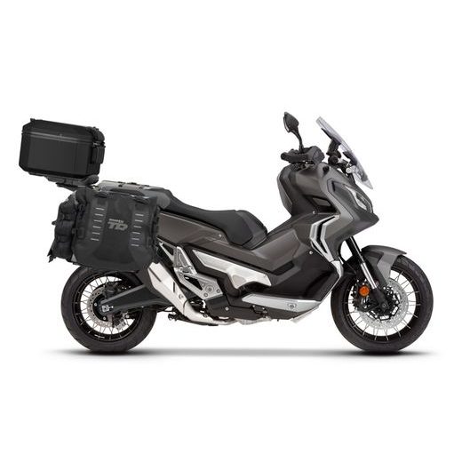 Set of SHAD TERRA TR40 adventure saddlebags and SHAD TERRA aluminium top case TR55 PURE BLACK, including mounting kit SHAD HONDA X-ADV 750