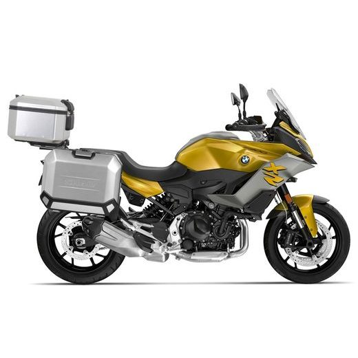 Komplet aluminijastih kovčkov z nosilci in ploščo SHAD TERRA, 37L zadnji kovček in 36L stranski kovčki SHAD BMW F 900 XR