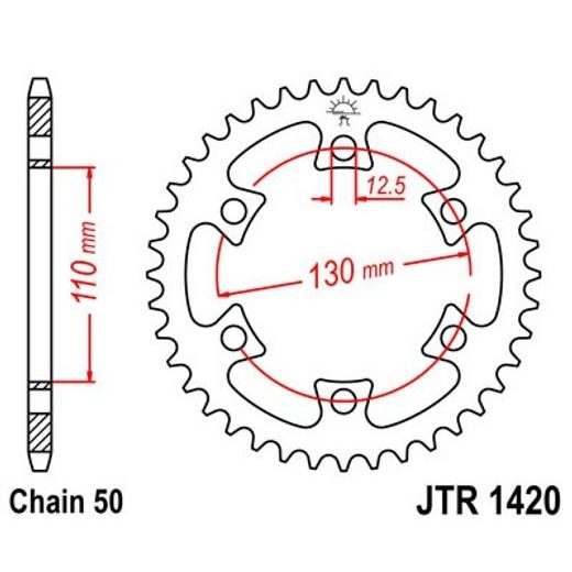 Zadnji verižnik (zobnik) JT JTR 1420-40 40T, 530