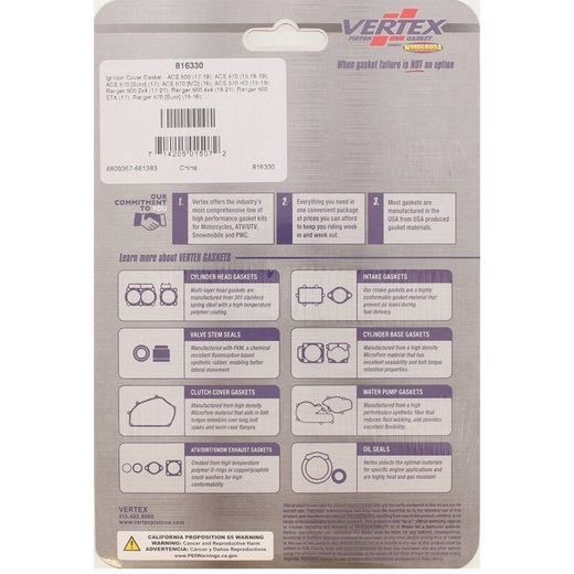 Ignition Cover Gasket WINDEROSA 816330