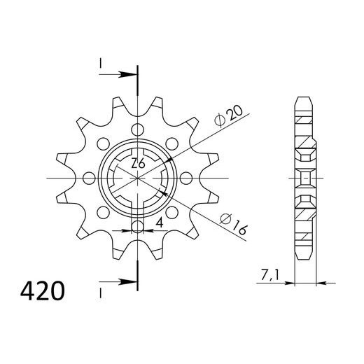 Sprednji verižnik SUPERSPROX CST-413:13 13T, 420