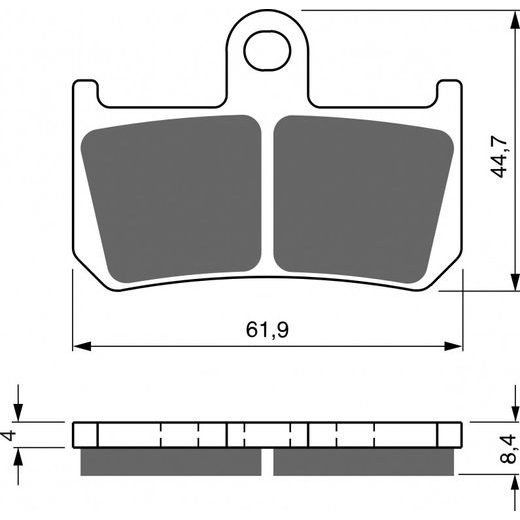 Zavorne obloge GOLDFREN 246 GP6 (1 set = 2pcs small, 2pcs large)