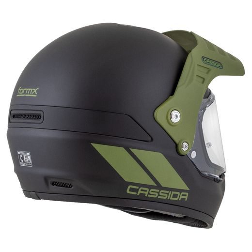 Motocross Helmet CASSIDA FORMX FLATOUT black matt/ green/ green matt peak XL
