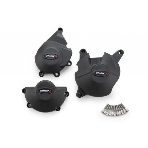 Engine covers PUIG Track for Championship 22005N črna included 3 covers