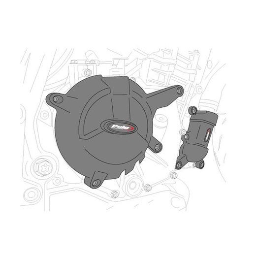 Engine protective covers PUIG 22347N črna included 3 covers