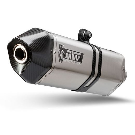 Celoten izpušni sistem 2x1 MIVV SPEED EDGE Y.058.LRX Stainless Steel / Carbon cap
