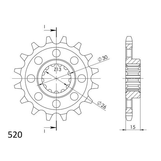 Sprednji verižnik SUPERSPROX CST-1404:16 16T, 520