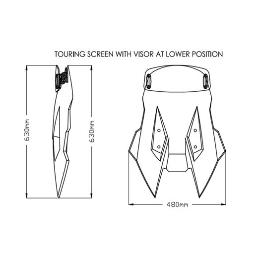 Windscreen PUIG TOURING WITH VISOR 20412H smoke