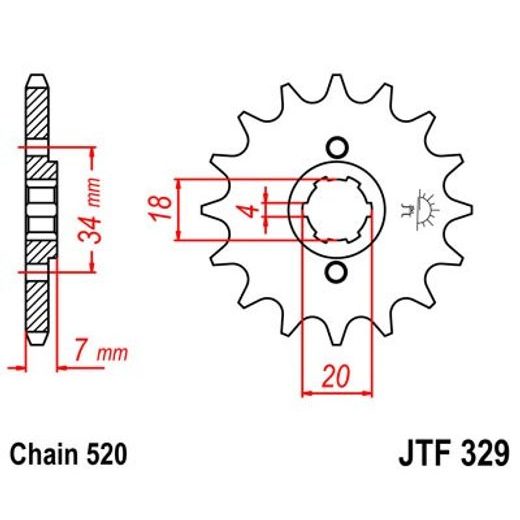 Sprednji verižnik JT JTF 329-12 12T, 520