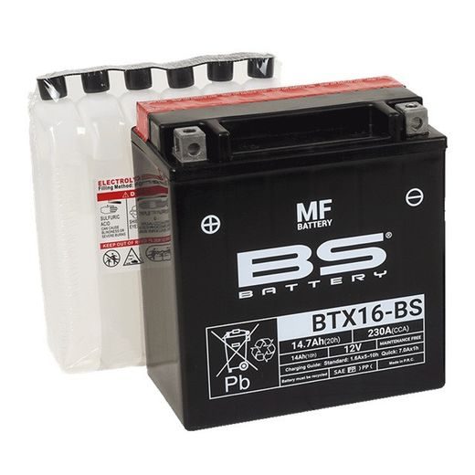 Akumulator brez vzdrževanja BS-BATTERY BTX16-BS (YTX16-BS)