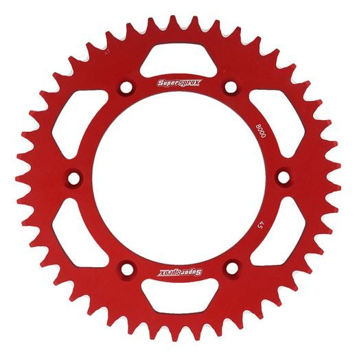 Aluminijasti zadnji verižnik (zobnik) SUPERSPROX RAL-8000:45-RED rdeč 45T, 520