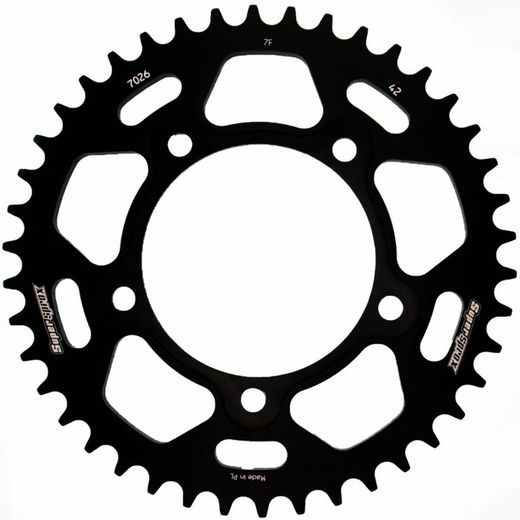 Aluminijasti zadnji verižnik (zobnik) SUPERSPROX RAL-7026:42-BLK črna 42T, 525