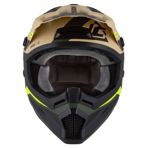 Motocross Helmet CASSIDA CROSS CUP 2 NAPA JUNIOR sand/green/yellow fluo/black matt XL