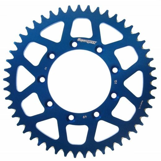 Aluminijasti zadnji verižnik (zobnik) SUPERSPROX RAL-151:49-BLU moder 49T, 520