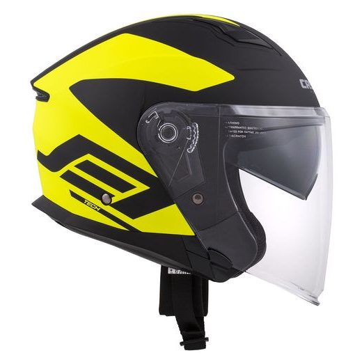 Jet čelada CASSIDA JET TECH CORSO black matt / yellow fluo XL