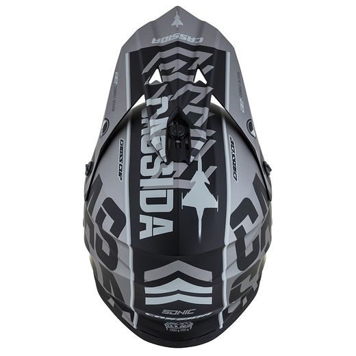 Motocross Helmet CASSIDA CROSS CUP SONIC matt grey /black M