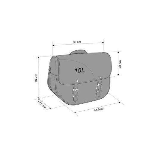 Leather saddlebag CUSTOMACCES SANT LOUIS APS001N črna par