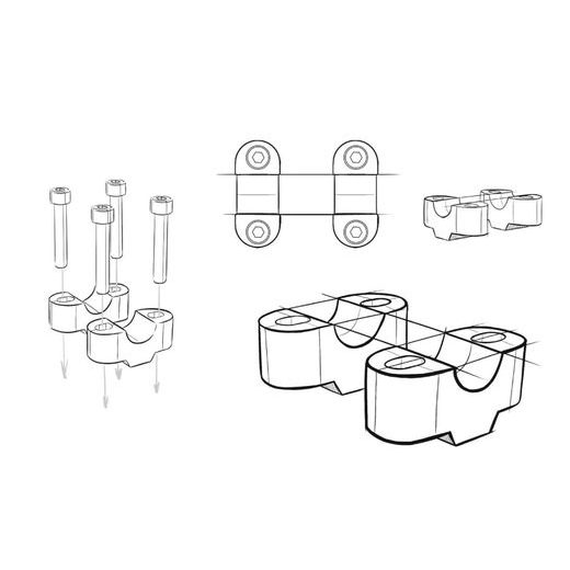 Risers PUIG 22115N črna height 20mm, d 29mm