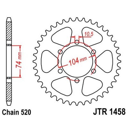 Zadnji verižnik (zobnik) JT JTR 1458-40 40T, 520